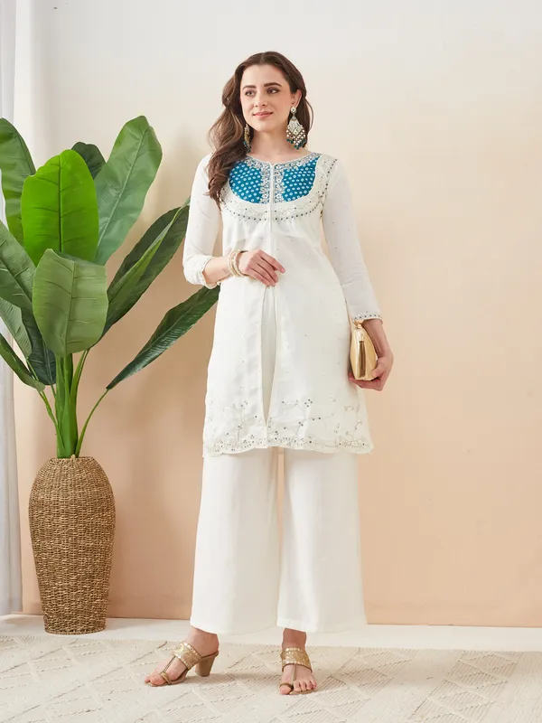 White_Roman_Silk_Straight_Co-ord_Set_For_Women