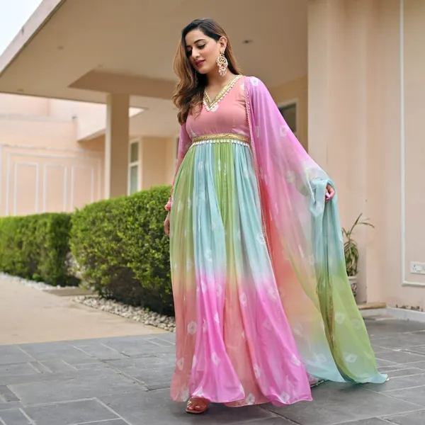 Multicolour_Georgette_Flared_Anarkali_Dress_With_Dupatta_For_Women