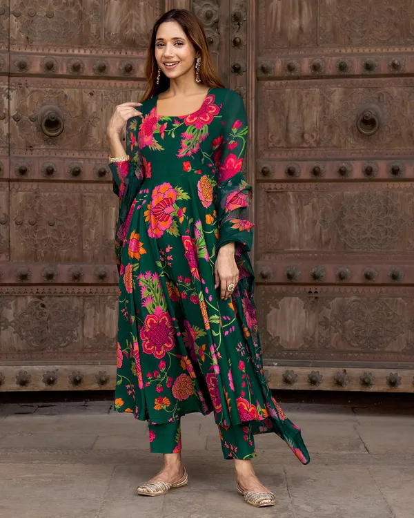 Green_Georgette_Flared_Anarkali_Suit_Set_For_Women