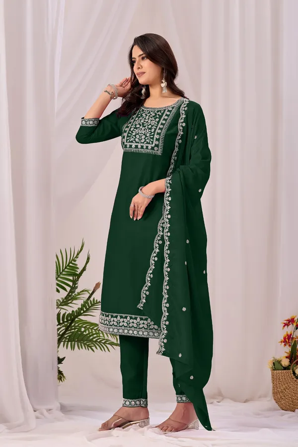 Green_Rayon_Straight_Kurta_Set_With_Dupatta_For_Women