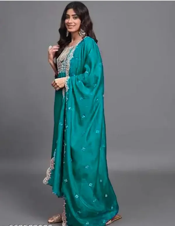 Teal_Rayon_Straight_Salwar_Suit_Set_For_Women