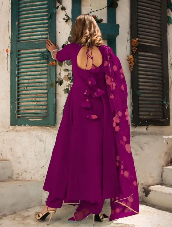 Magenta_Rayon_Flared_Anarkali_Dress_For_Women