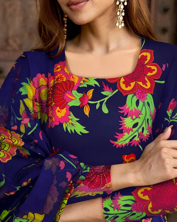 Blue_Georgette_Flared_Anarkali_Suit_Set_For_Women