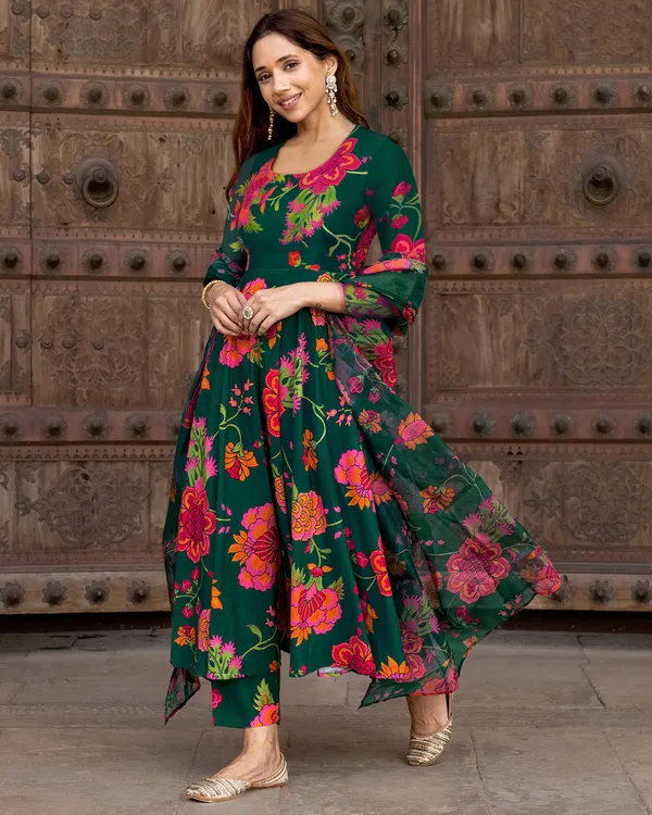 Green_Georgette_Flared_Anarkali_Suit_Set_For_Women