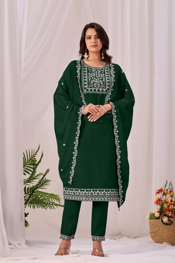 Green_Rayon_Straight_Kurta_Set_With_Dupatta_For_Women