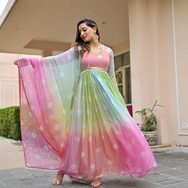 Multicolour_Georgette_Flared_Anarkali_Dress_With_Dupatta_For_Women