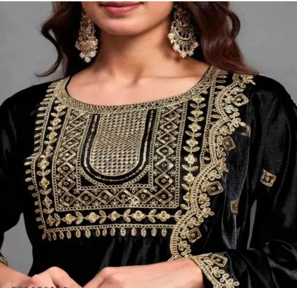 Black_Rayon_Straight_Kurta_Set_With_Dupatta_For_Women