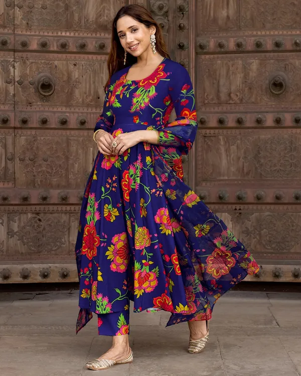 Blue_Georgette_Flared_Anarkali_Suit_Set_For_Women