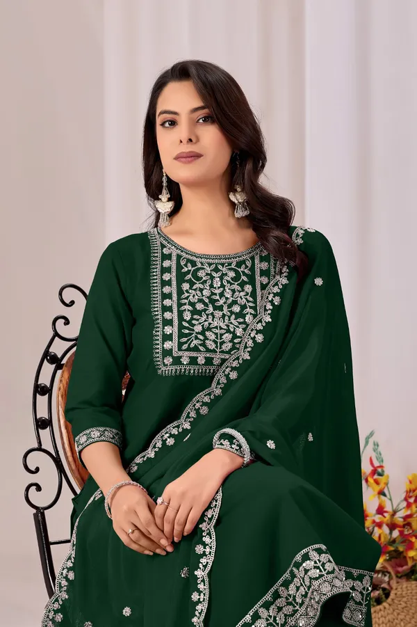 Green_Rayon_Straight_Kurta_Set_With_Dupatta_For_Women