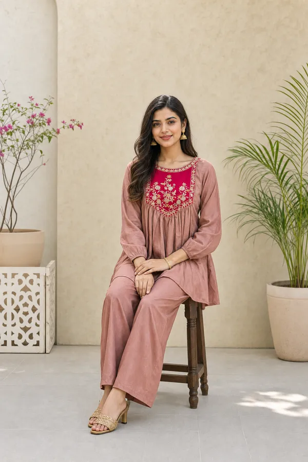 Pink_Chinon_Embroidered_Kurta_Palazzo_Set_For_Women