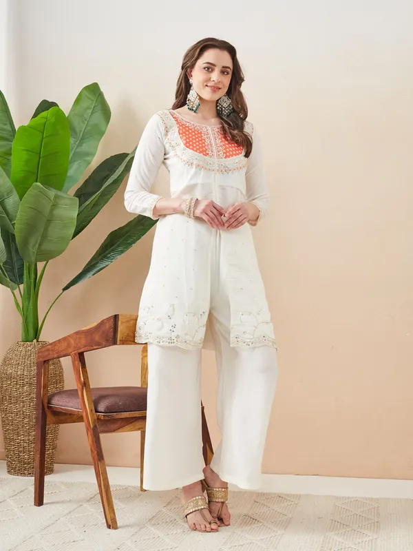 White_Roman_Silk_Straight_Co-ord_Set_For_Women