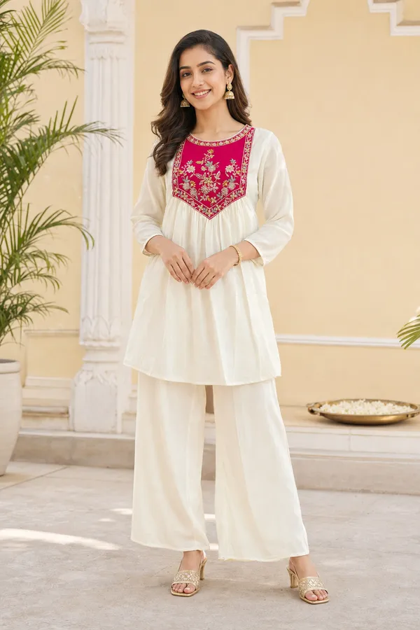 Cream_Chinon_Flared_Anarkali_Kurta_For_Women
