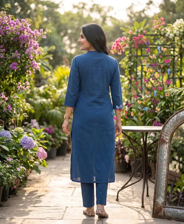 Blue_Cotton_Straight_Fit_Embroidered_Kurta_Set_For_Women