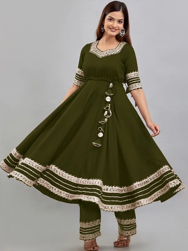 Olive_Green_Rayon_Flared_Anarkali_Suit_Set_For_Women