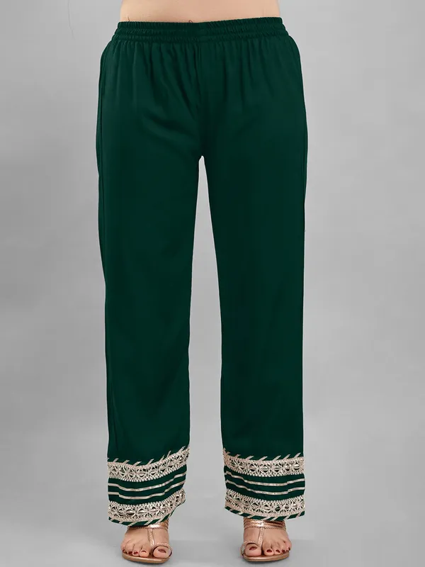 Green_Rayon_Straight_Kurta_Pant_Set_For_Women