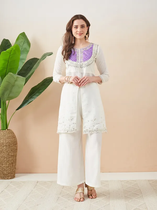 White_Roman_Silk_Straight_Co-ord_Set_For_Women