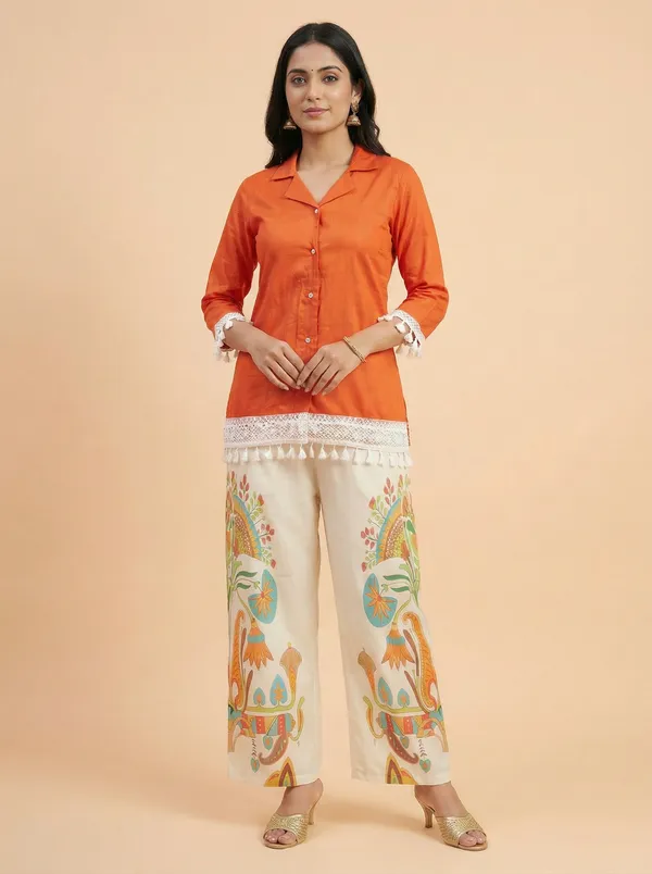 Orange_Rayon_Co-ord_Set_For_Women