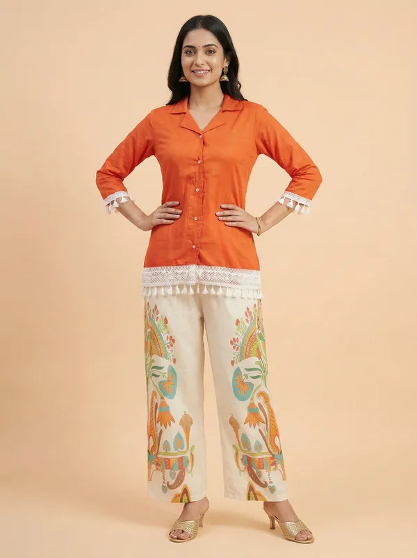 Orange_Rayon_Co-ord_Set_For_Women