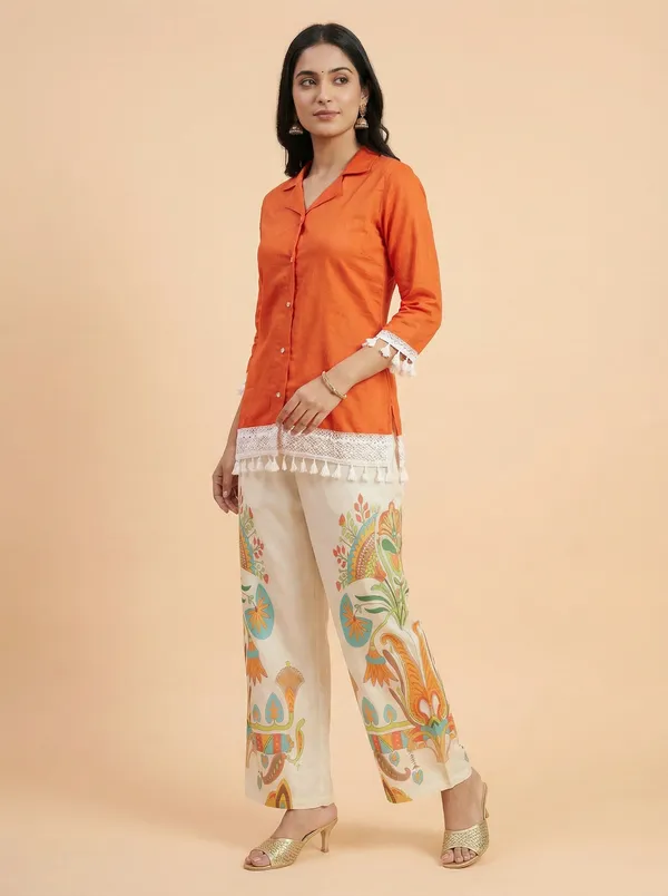 Orange_Rayon_Co-ord_Set_For_Women
