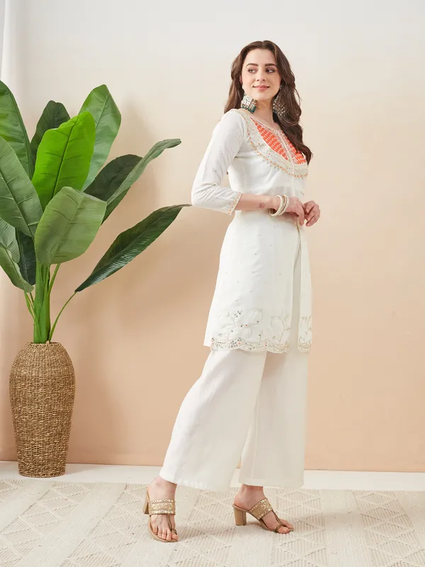 White_Roman_Silk_Straight_Co-ord_Set_For_Women