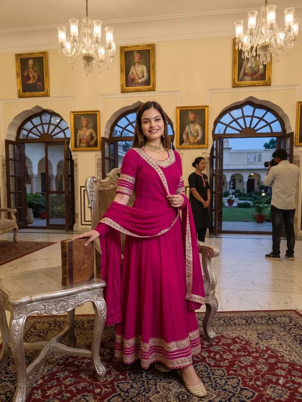 Magenta_Rayon_Flared_Anarkali_Suit_Set_For_Women