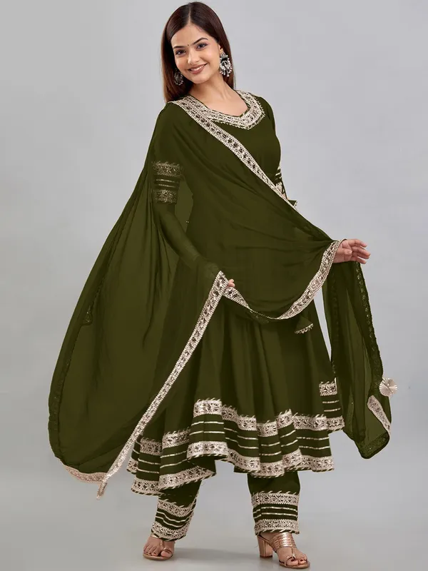Olive_Green_Rayon_Flared_Anarkali_Suit_Set_For_Women