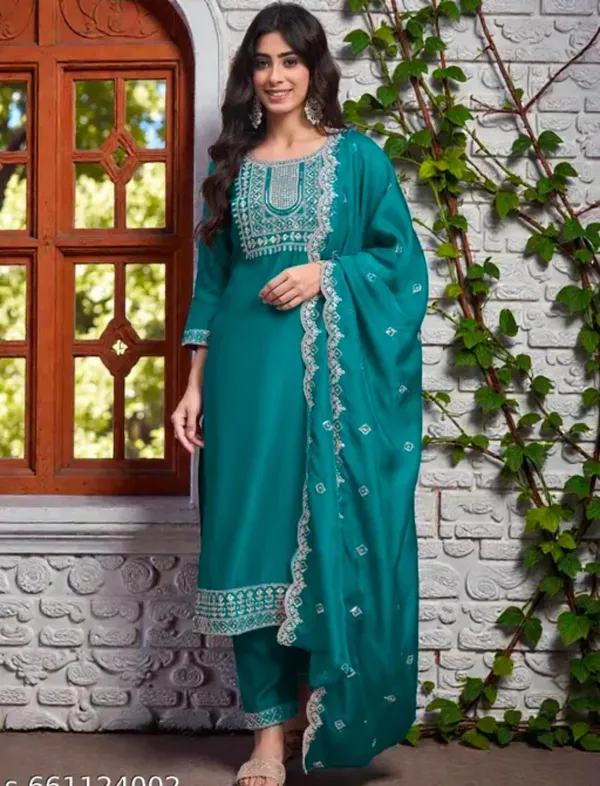 Teal_Rayon_Straight_Salwar_Suit_Set_For_Women