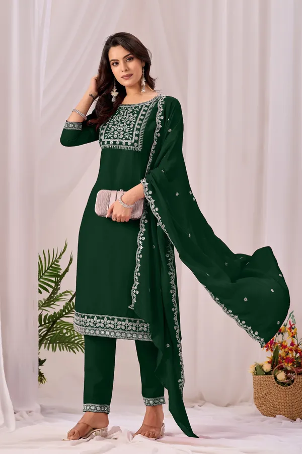 Green_Rayon_Straight_Kurta_Set_With_Dupatta_For_Women