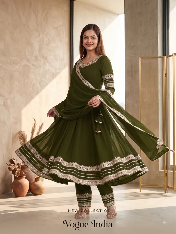 Olive_Green_Rayon_Flared_Anarkali_Suit_Set_For_Women
