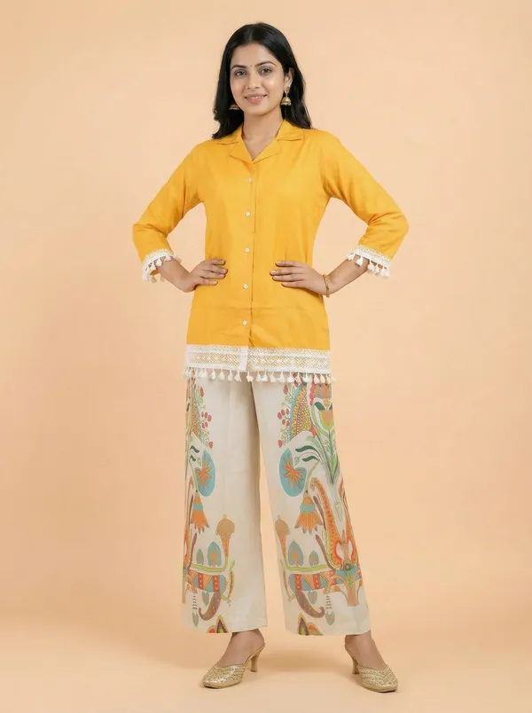 Yellow_Rayon_Straight_Co-ord_Set_For_Women