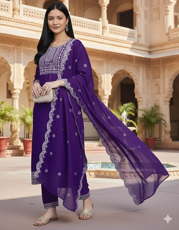 Purple_Rayon_Flared_Anarkali_Suit_Set_For_Women