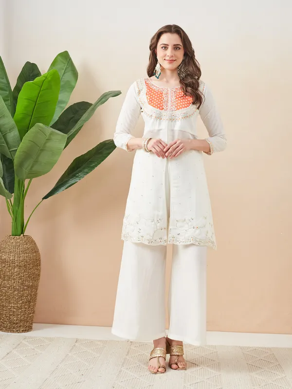 White_Roman_Silk_Straight_Co-ord_Set_For_Women