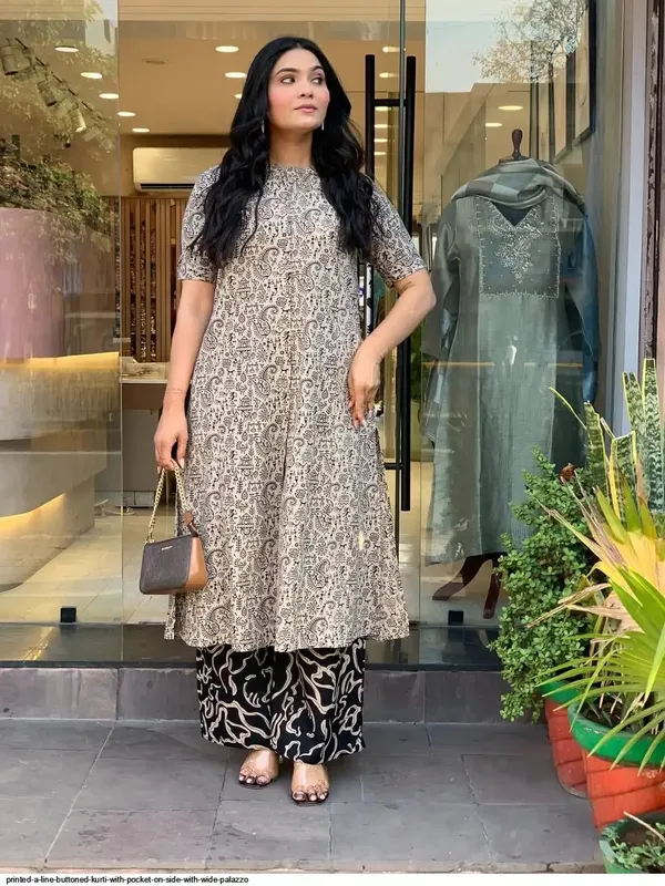 White_Rayon_A-Line_Kurta_Palazzo_Set_For_Women