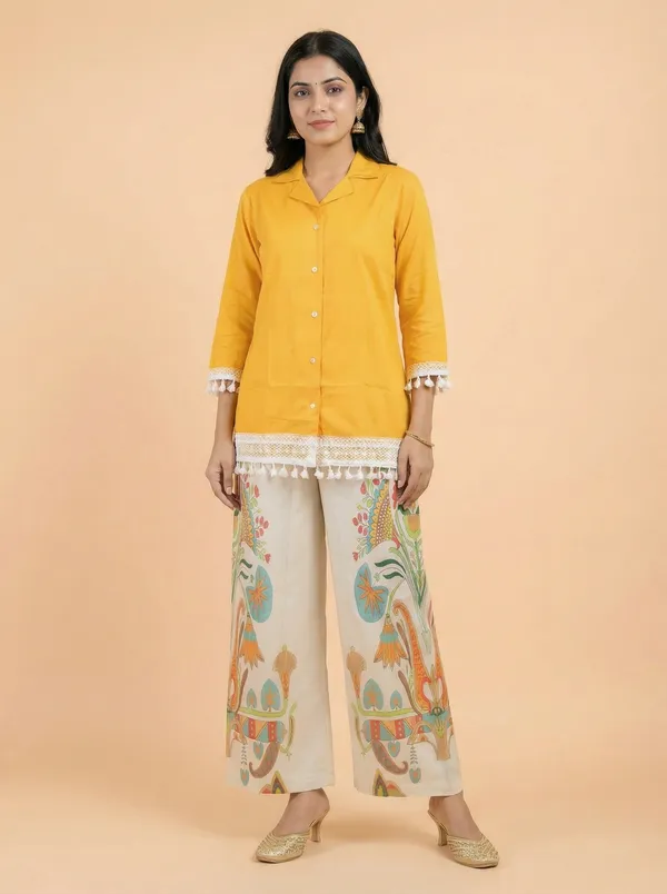Yellow_Rayon_Straight_Co-ord_Set_For_Women