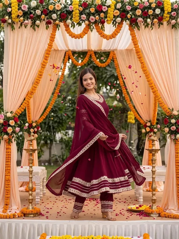 Maroon_Rayon_Flared_Anarkali_Suit_Set_For_Women