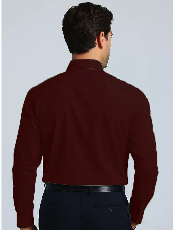 Wine_Full_Sleeve_Collared_Shirt_For_Men