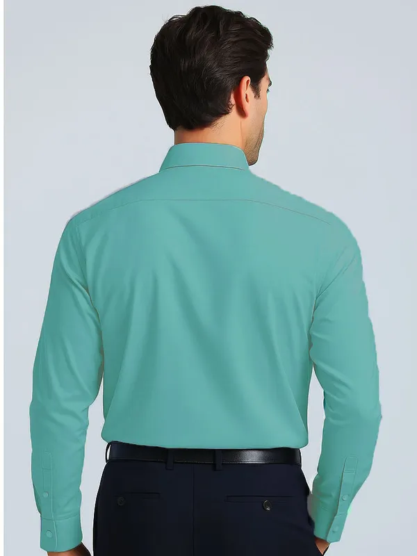 Seagreen_Long_Sleeve_Formal_Shirt_For_Men