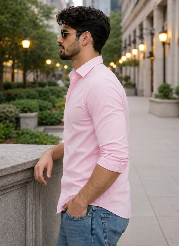 Pink_Full_Sleeve_Casual_Shirt_For_Men