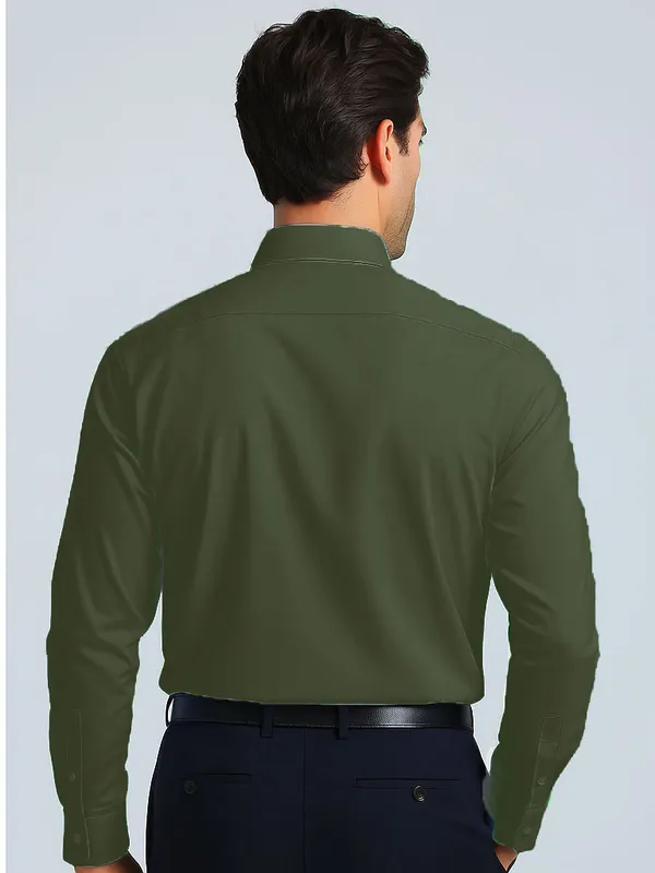 Olive_Green_Full_Sleeve_Shirt_For_Men