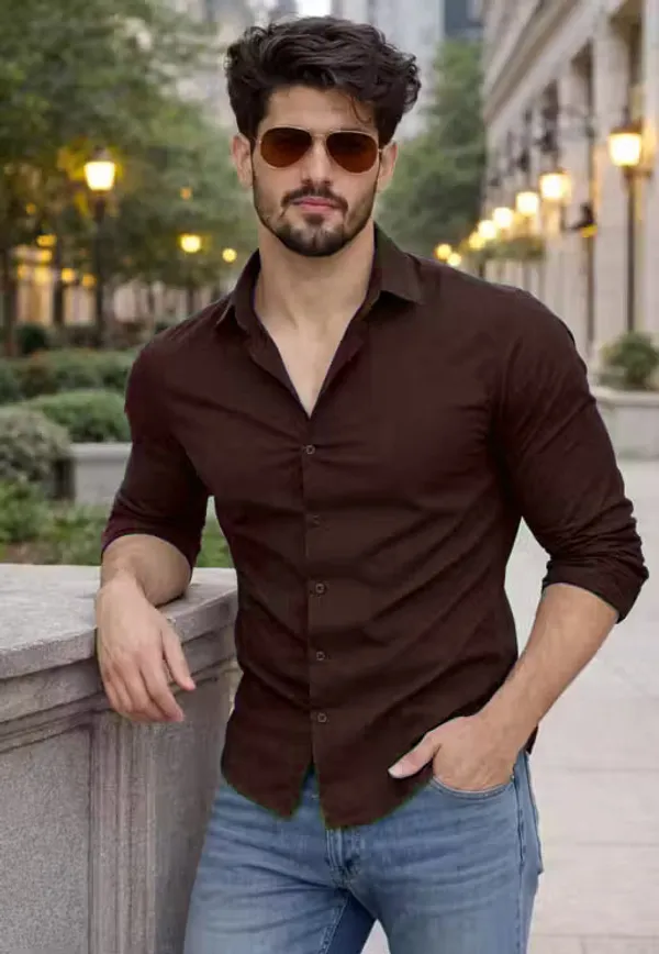 Brown_Casual_Fit_Shirt_For_Men