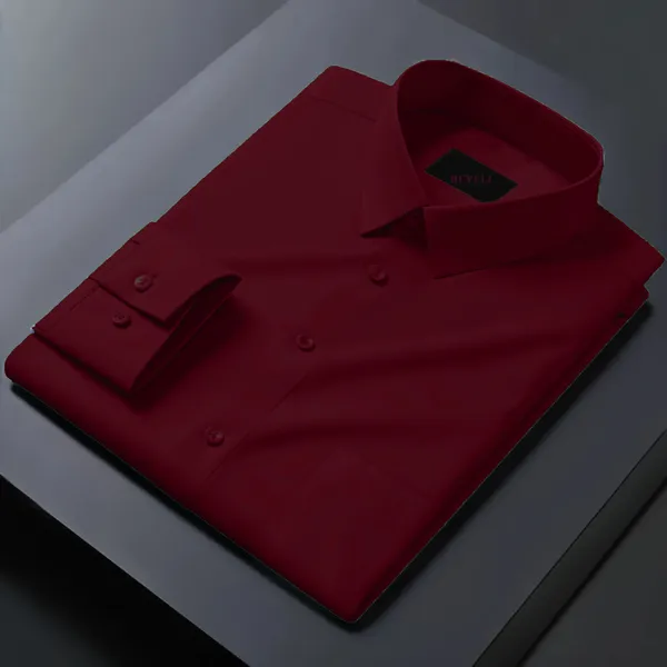 Maroon_Full_Sleeve_Button_Down_Shirt_For_Men