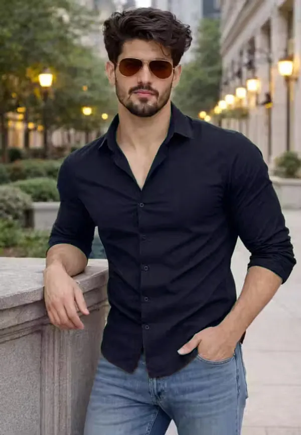 Navy_Blue_Slim_Fit_Shirt_For_Men
