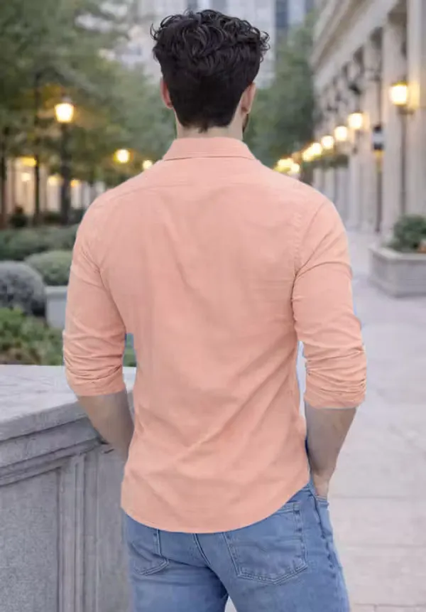 Peach_Solid_Slim_Fit_Shirt_For_Men