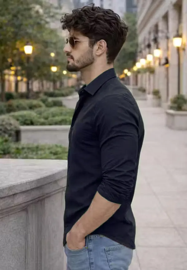 Navy_Blue_Slim_Fit_Shirt_For_Men