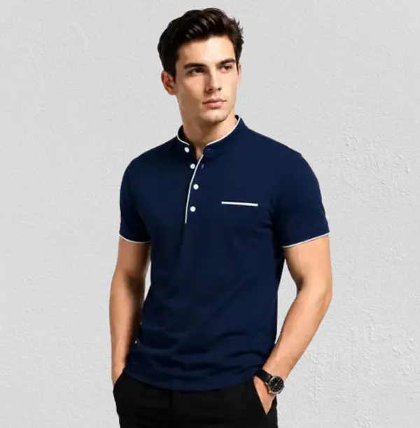 Navy_Blue_Band_Collar_Polo_T_Shirt_For_Men