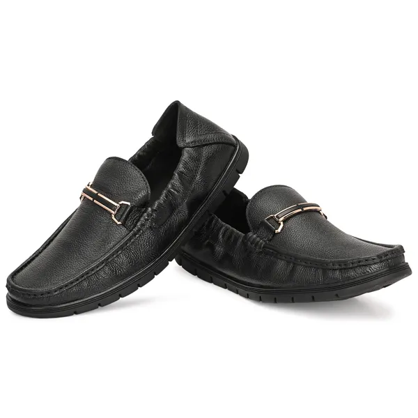 Lee_Grain_Black_Latest___Slip-On_Textured_Panel_Loafers_For_Men