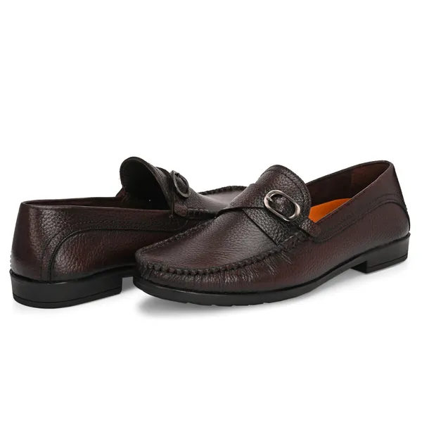 Lee_Grain_Brown_Latest___Buckle_Slip-On_Loafers_For_Men