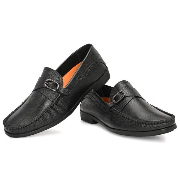Lee_Grain_Black_Latest___Buckle_Slip-On_Loafers_For_Men