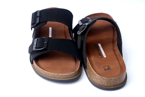 Lee_Grain_Brown_And_Black_Latest___Double_Buckle_Strap_Sandals_For_Men