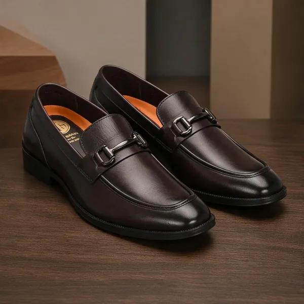 Lee_Grain_Black_Latest___Slip-On_Buckle_Formal_Loafers_For_Men